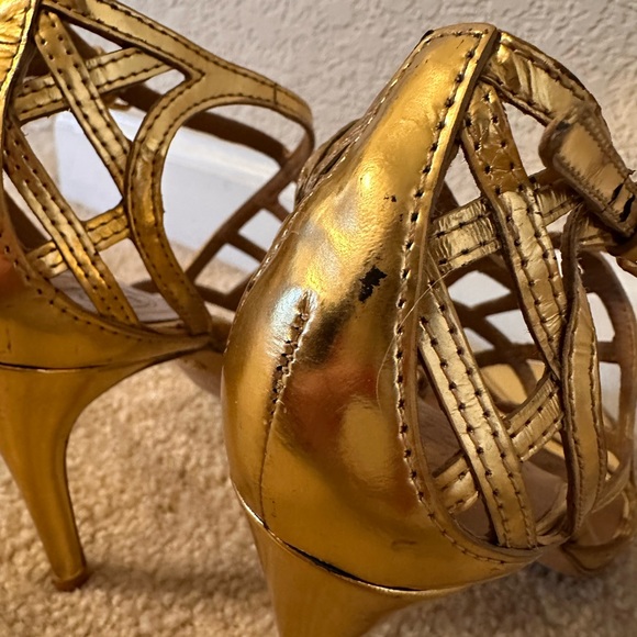 Tory Burch Amalie gold cage heels - Picture 8 of 10